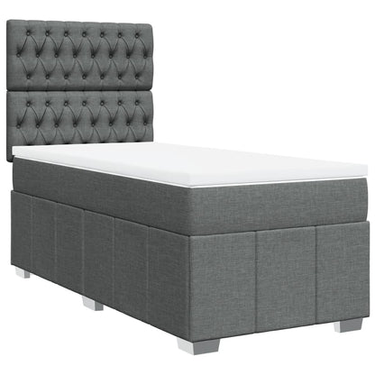 Giroletto a Molle con Materasso Grigio Scuro 90x200 cm Tessuto | homemem39