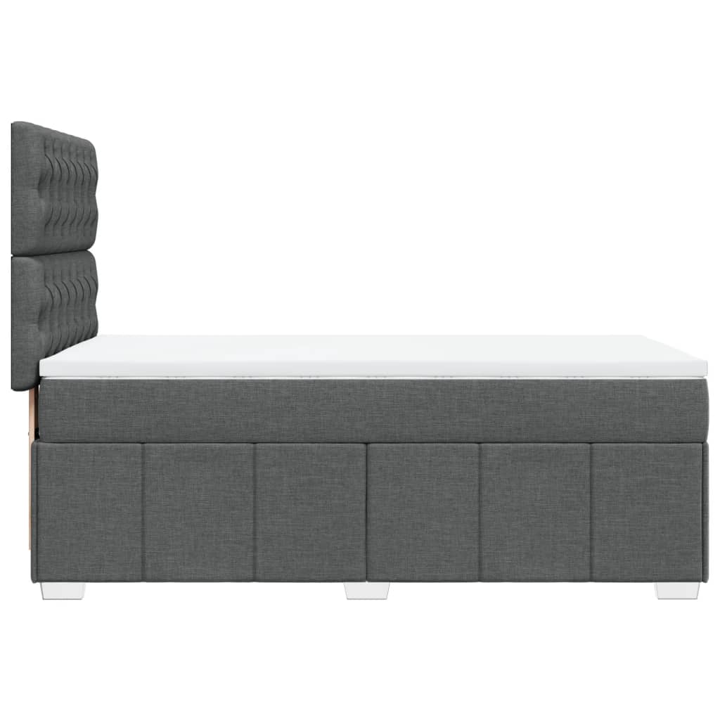 Giroletto a Molle con Materasso Grigio Scuro 90x200 cm Tessuto | homemem39