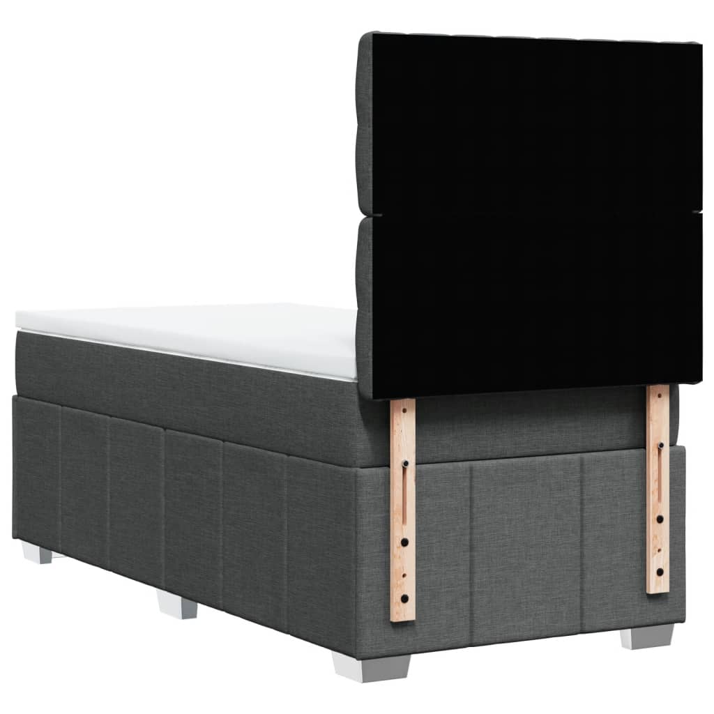 Giroletto a Molle con Materasso Grigio Scuro 90x200 cm Tessuto | homemem39