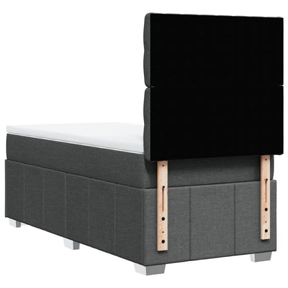 Giroletto a Molle con Materasso Grigio Scuro 90x200 cm Tessuto | homemem39