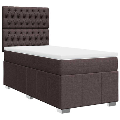 Giroletto a Molle con Materasso Marrone Scuro 90x200 cm Tessuto | homemem39