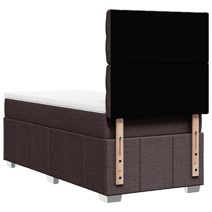 Giroletto a Molle con Materasso Marrone Scuro 90x200 cm Tessuto | homemem39