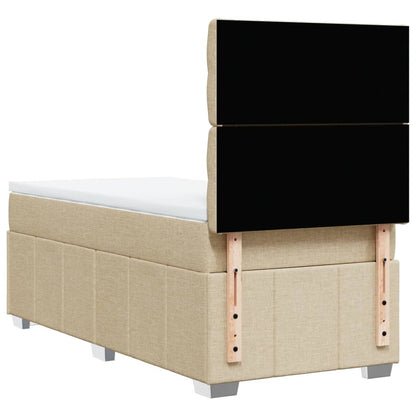 Giroletto a Molle con Materasso Crema 90x200 cm inTessuto | homemem39