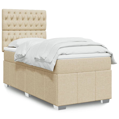 Giroletto a Molle con Materasso Crema 90x200 cm inTessuto | homemem39