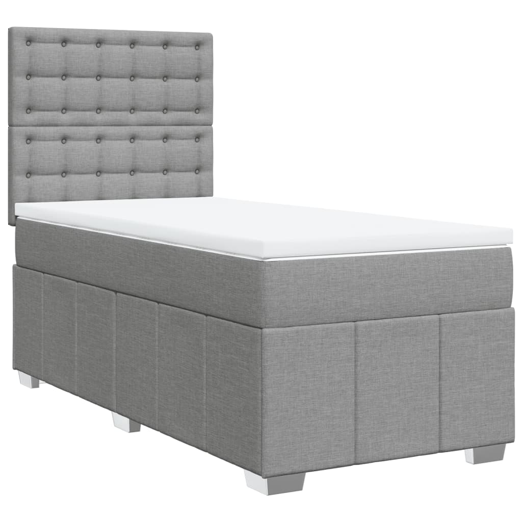Giroletto a Molle con Materasso Grigio Chiaro 90x200 cm Tessuto | homemem39