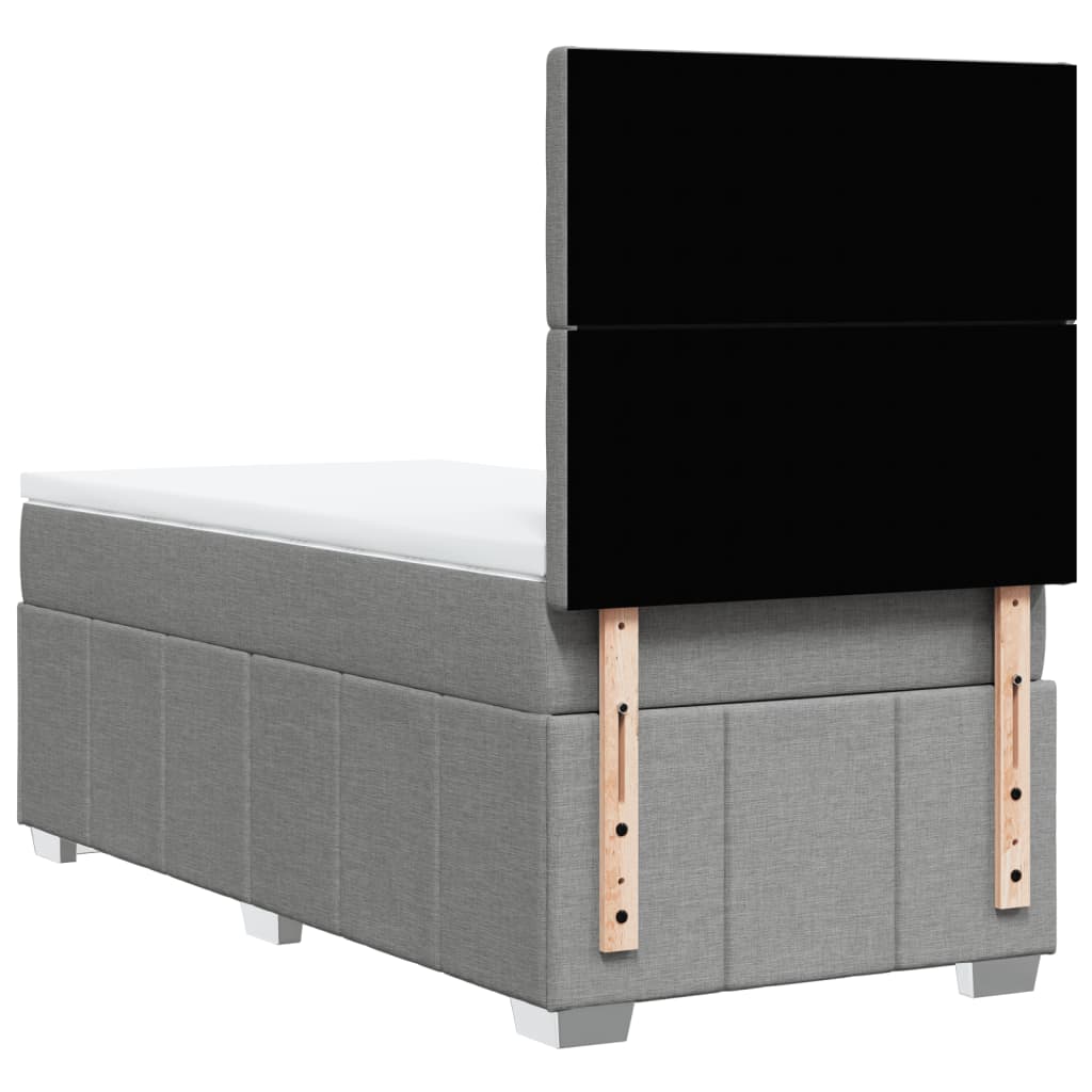 Giroletto a Molle con Materasso Grigio Chiaro 90x200 cm Tessuto | homemem39