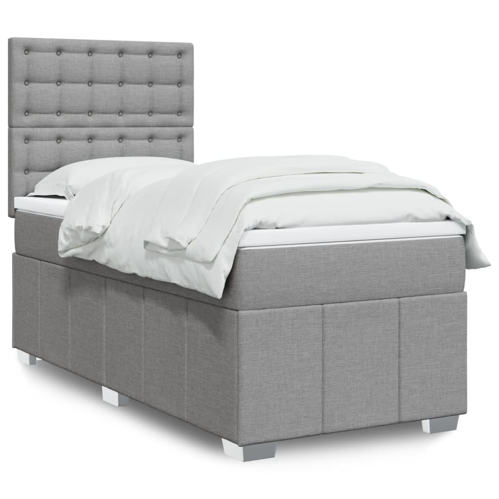 Giroletto a Molle con Materasso Grigio Chiaro 90x200 cm Tessuto | homemem39