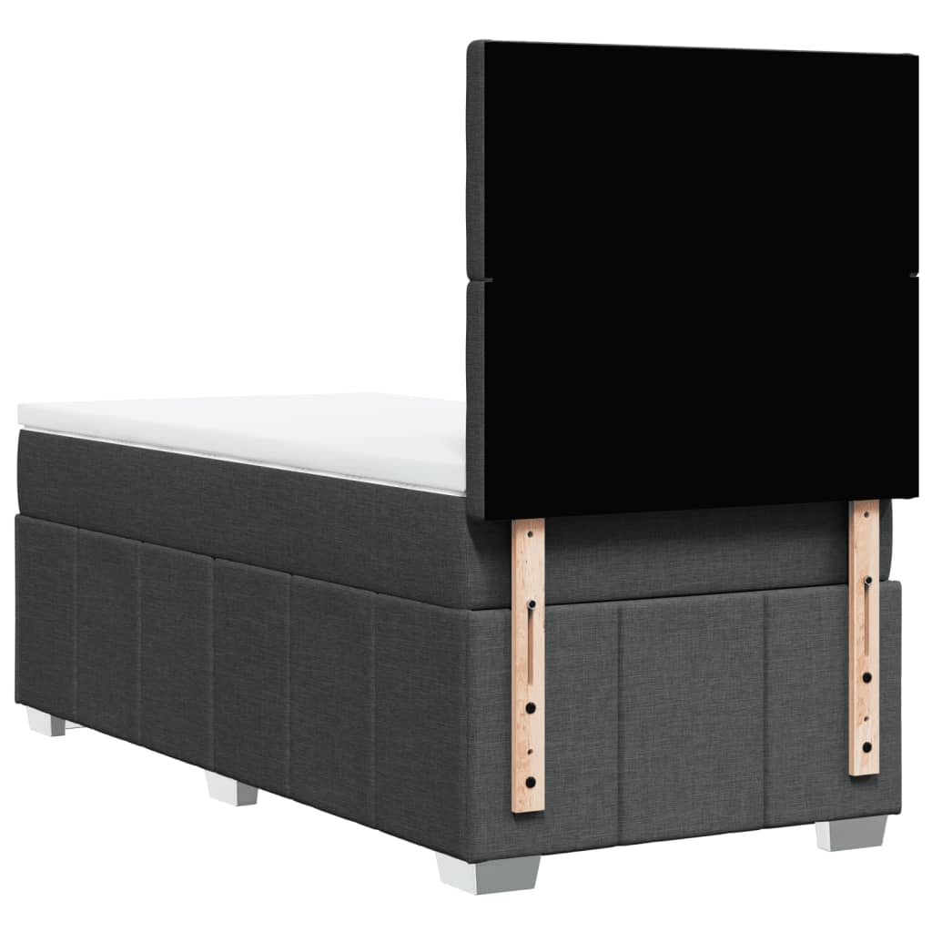 Giroletto a Molle con Materasso Grigio Scuro 90x200 cm Tessuto | homemem39