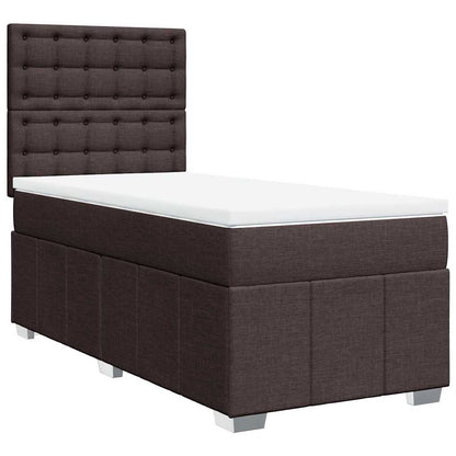 Giroletto a Molle con Materasso Marrone Scuro 90x200 cm Tessuto | homemem39