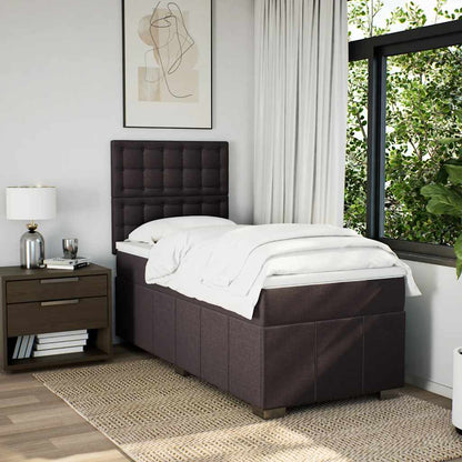 Giroletto a Molle con Materasso Marrone Scuro 90x200 cm Tessuto | homemem39