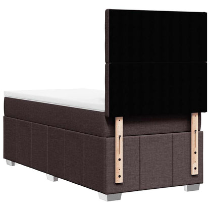 Giroletto a Molle con Materasso Marrone Scuro 90x200 cm Tessuto | homemem39
