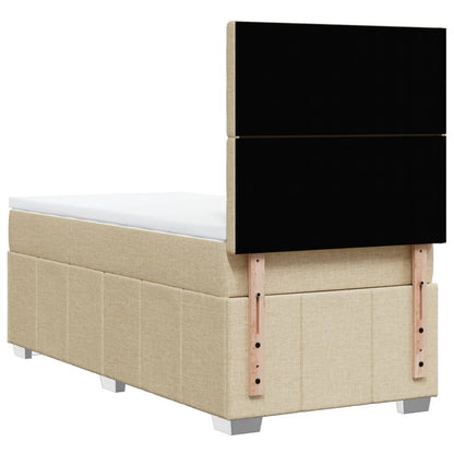 Giroletto a Molle con Materasso Crema 90x200 cm inTessuto | homemem39