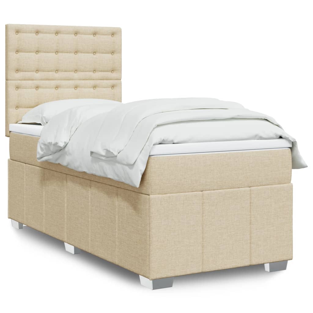 Giroletto a Molle con Materasso Crema 90x200 cm inTessuto