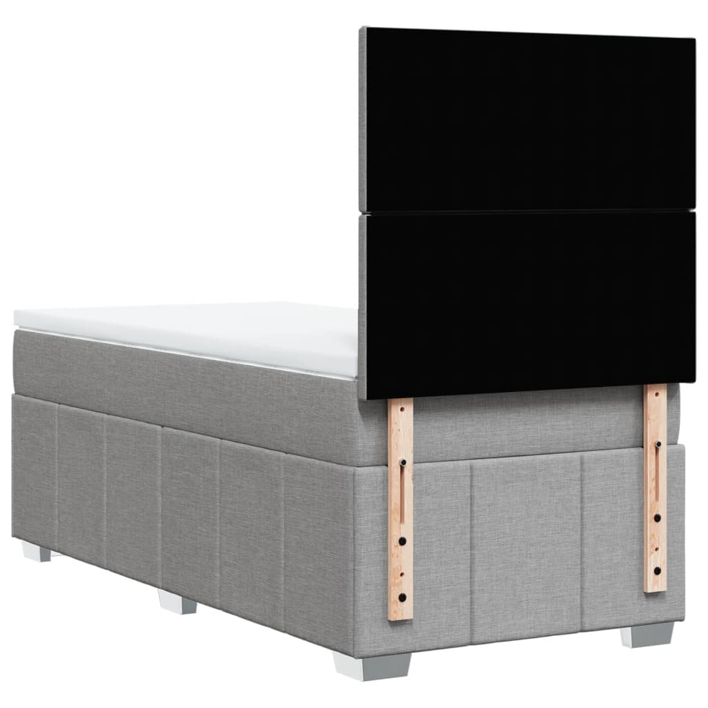 Giroletto a Molle con Materasso Grigio Chiaro100x200 cm Tessuto | homemem39