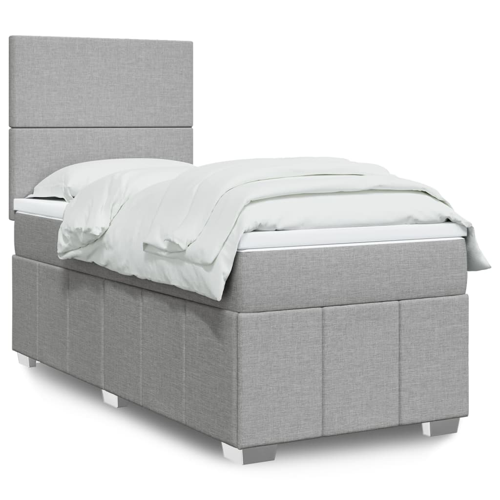 Giroletto a Molle con Materasso Grigio Chiaro100x200 cm Tessuto | homemem39