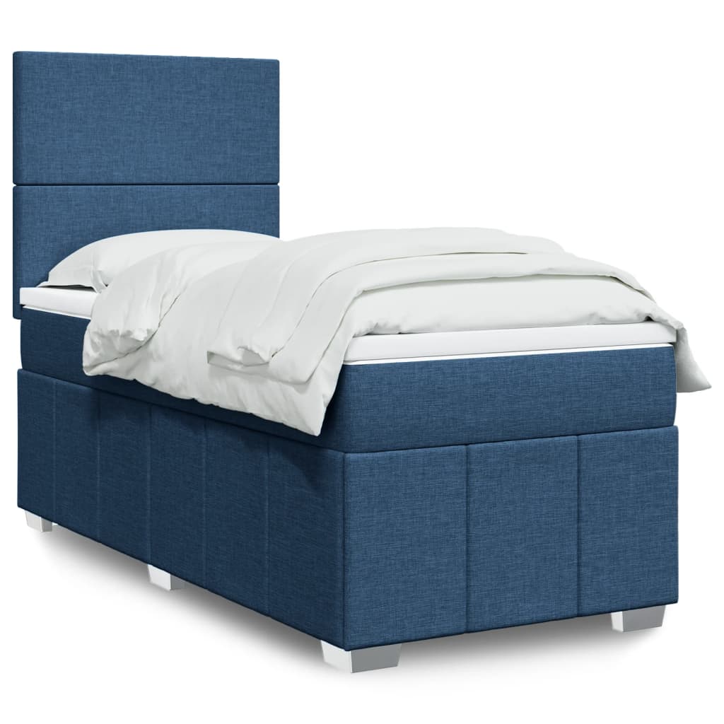 Giroletto a Molle con Materasso Blu 100x200 cm in Tessuto | homemem39