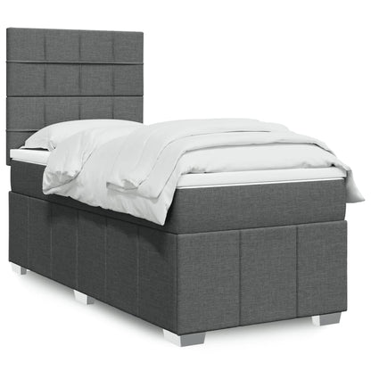 Giroletto a Molle con Materasso Grigio Scuro 100x200 cm Tessuto | homemem39