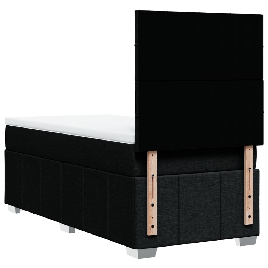 Giroletto a Molle con Materasso Nero 100x200 cm in Tessuto | homemem39