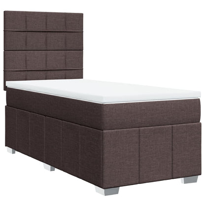 Giroletto a Molle con Materasso Marrone Scuro 100x200cm Tessuto | homemem39