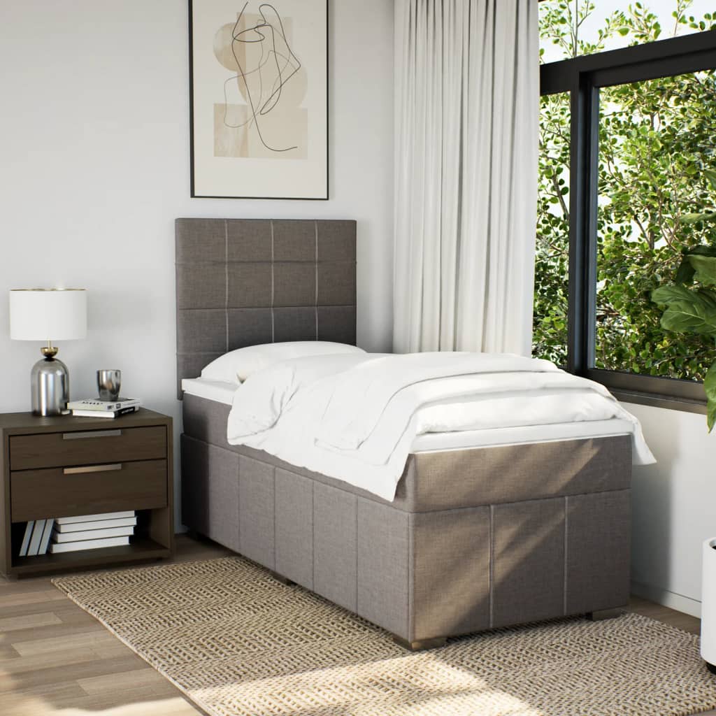 Giroletto a Molle con Materasso Tortora 100x200 cm in Tessuto | homemem39