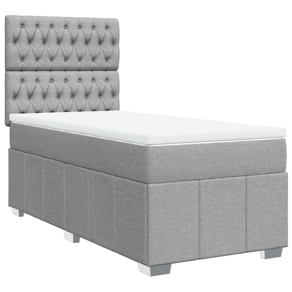Giroletto a Molle con Materasso Grigio Chiaro100x200 cm Tessuto | homemem39
