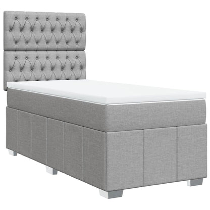Giroletto a Molle con Materasso Grigio Chiaro100x200 cm Tessuto | homemem39