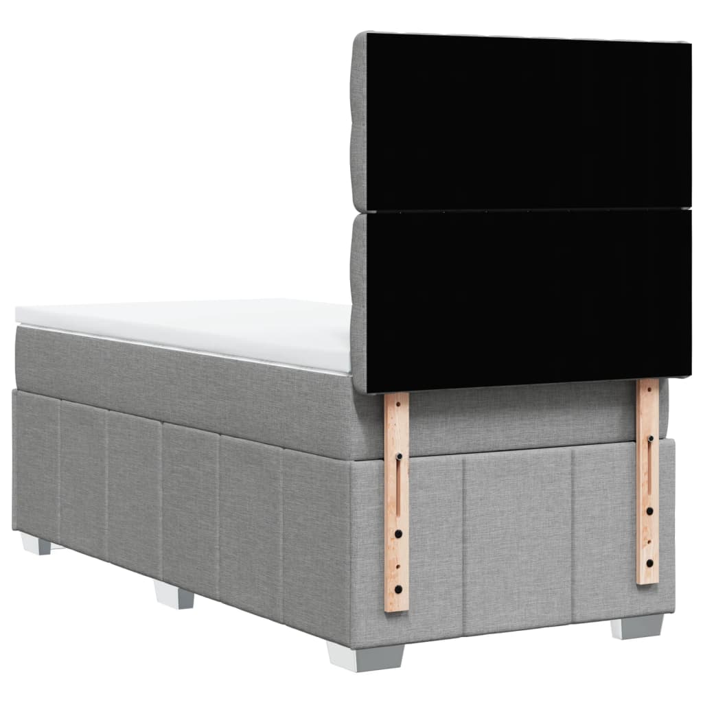 Giroletto a Molle con Materasso Grigio Chiaro100x200 cm Tessuto | homemem39