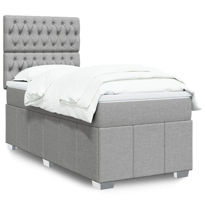 Giroletto a Molle con Materasso Grigio Chiaro100x200 cm Tessuto | homemem39
