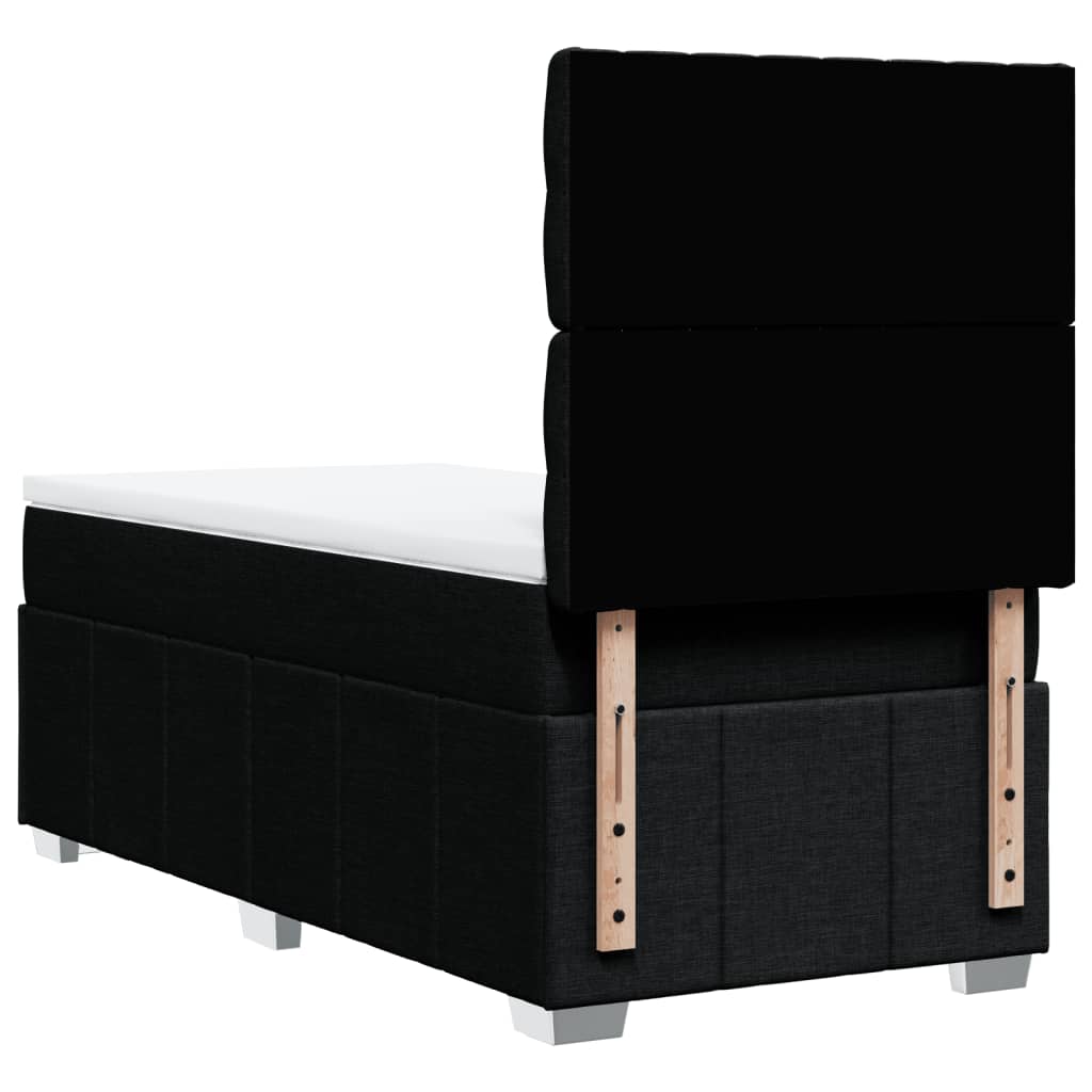 Giroletto a Molle con Materasso Nero 100x200 cm in Tessuto | homemem39