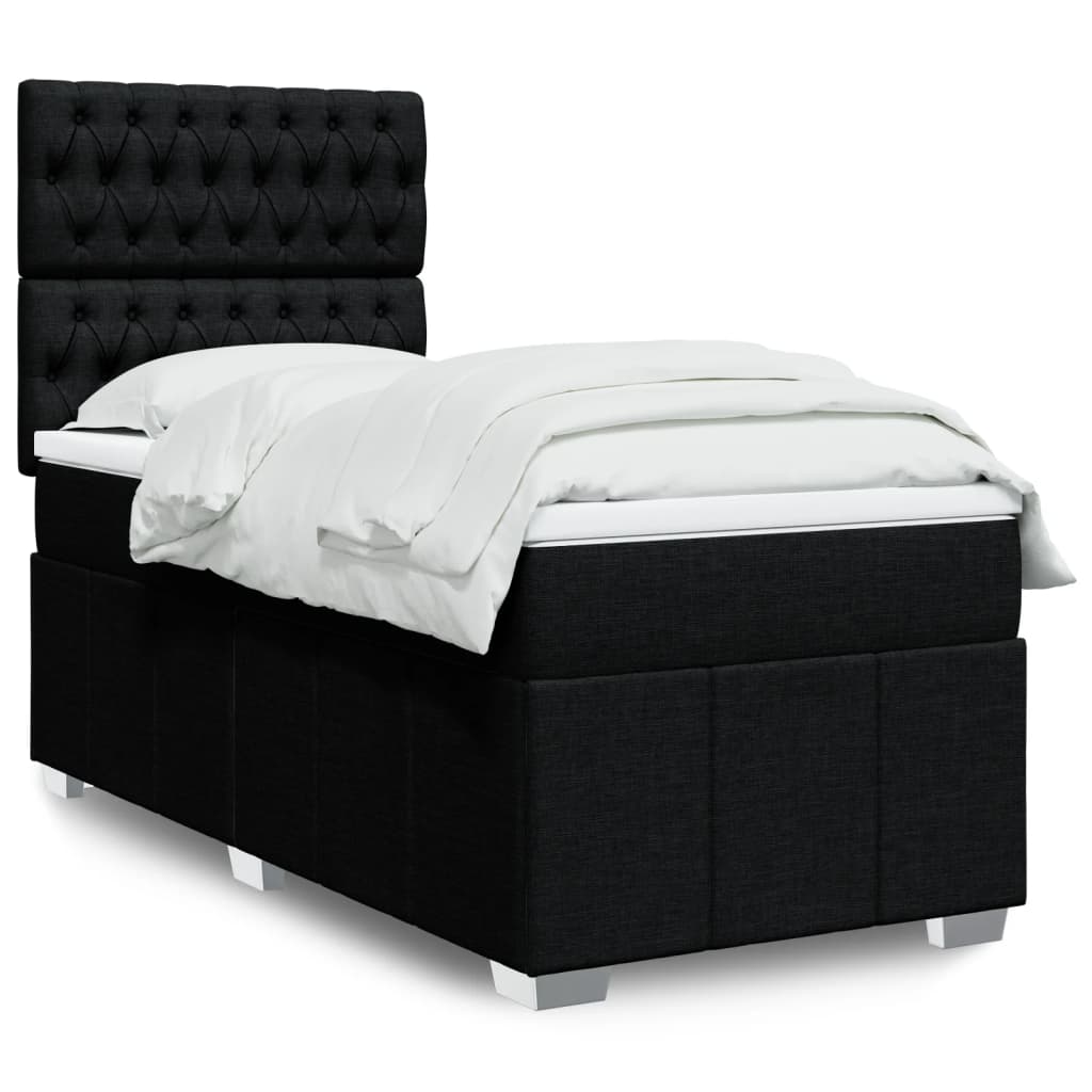 Giroletto a Molle con Materasso Nero 100x200 cm in Tessuto | homemem39