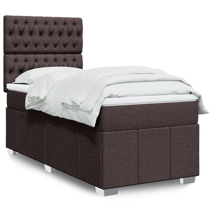 Giroletto a Molle con Materasso Marrone Scuro 100x200cm Tessuto | homemem39
