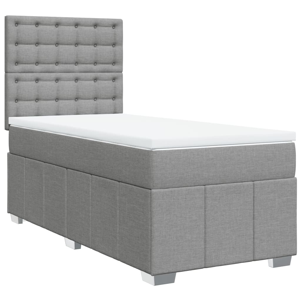 Giroletto a Molle con Materasso Grigio Chiaro100x200 cm Tessuto | homemem39