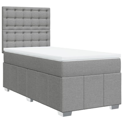 Giroletto a Molle con Materasso Grigio Chiaro100x200 cm Tessuto | homemem39