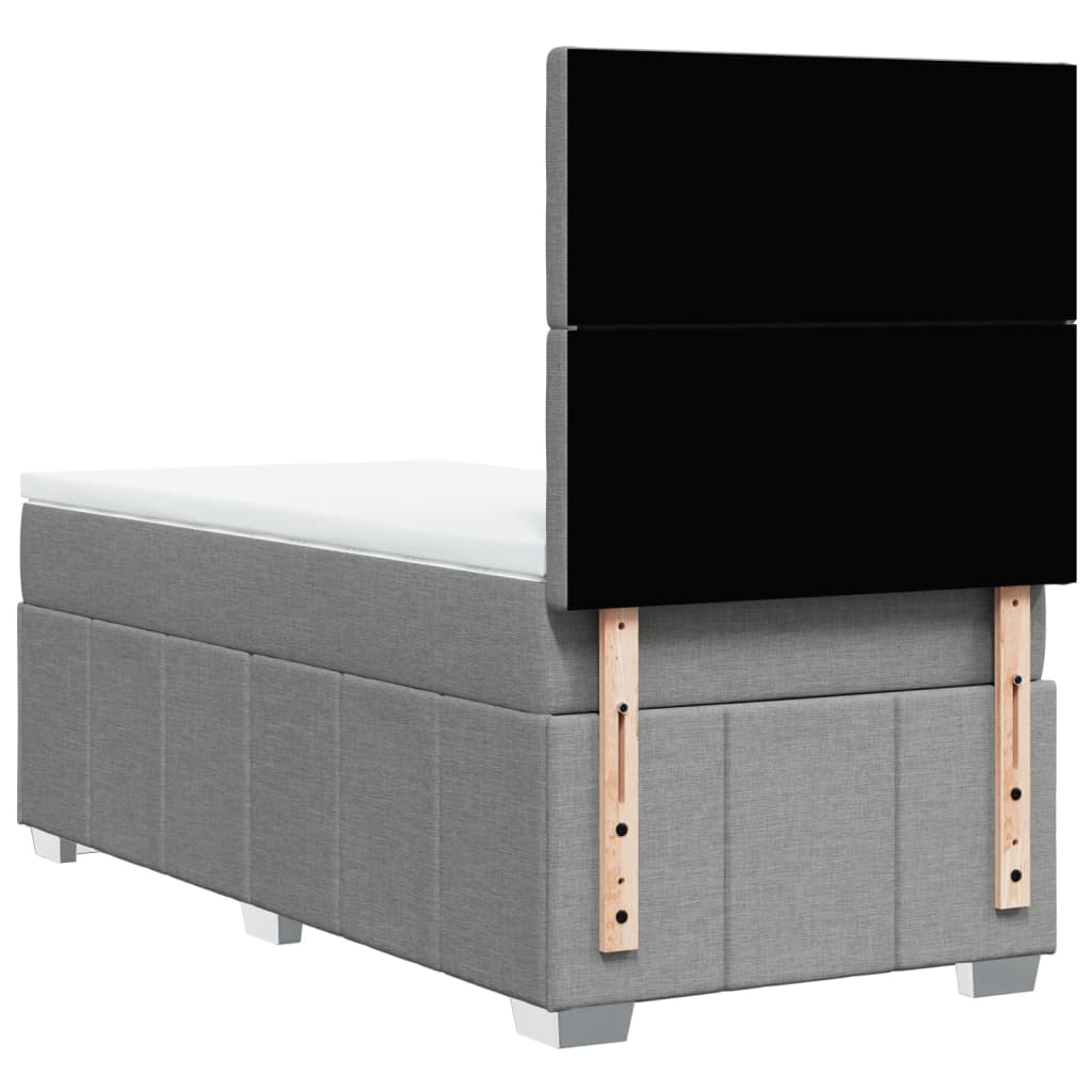Giroletto a Molle con Materasso Grigio Chiaro100x200 cm Tessuto | homemem39