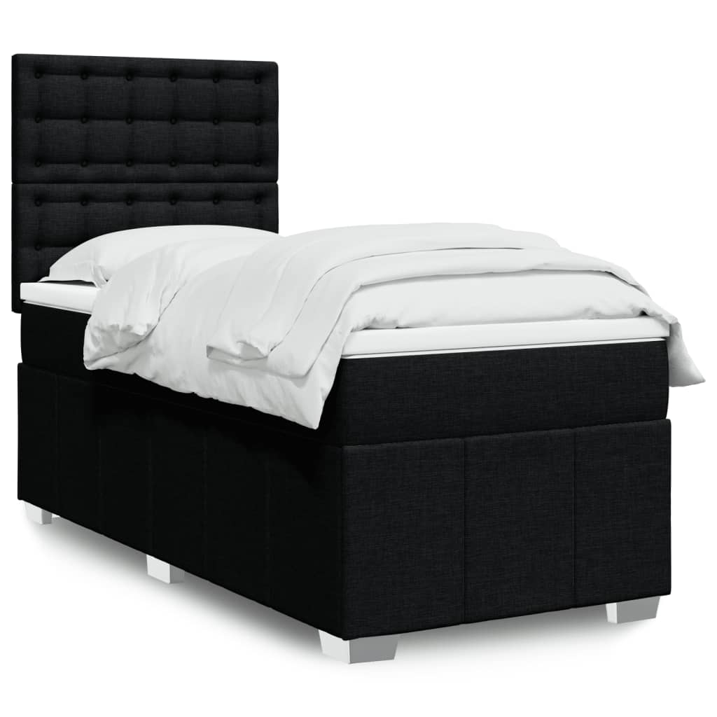 Giroletto a Molle con Materasso Nero 100x200 cm in Tessuto | homemem39
