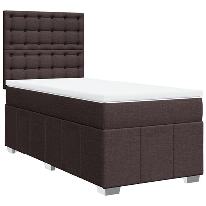 Giroletto a Molle con Materasso Marrone Scuro 100x200cm Tessuto | homemem39