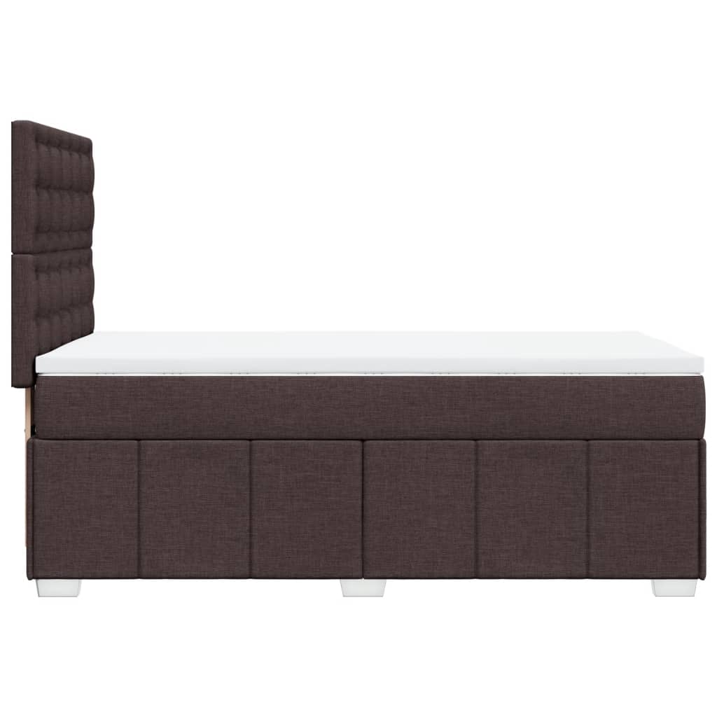 Giroletto a Molle con Materasso Marrone Scuro 100x200cm Tessuto | homemem39