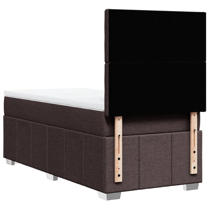 Giroletto a Molle con Materasso Marrone Scuro 100x200cm Tessuto | homemem39