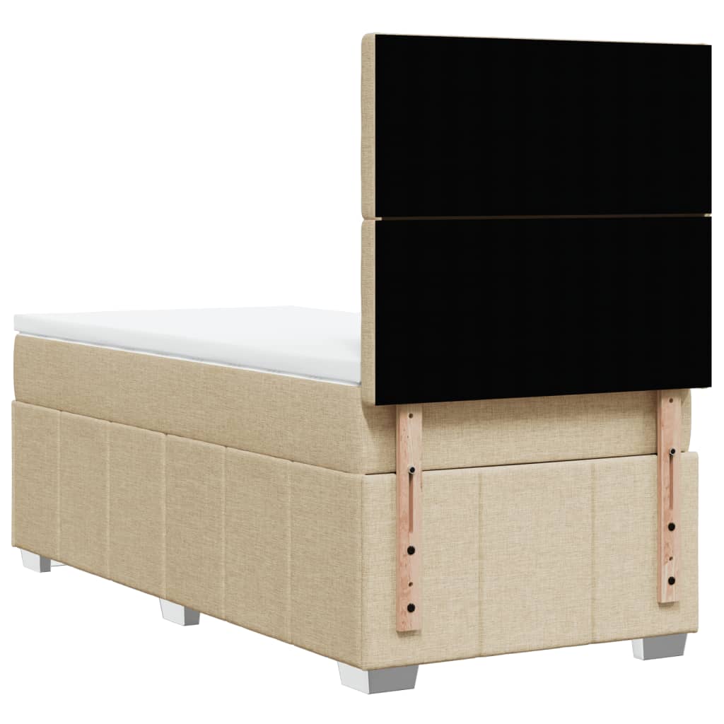 Giroletto a Molle con Materasso Crema 100x200 cm in Tessuto | homemem39
