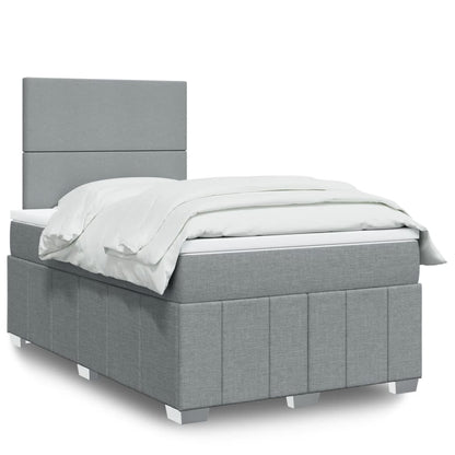 Giroletto a Molle con Materasso Grigio Chiaro 120x190cm Tessuto | homemem39