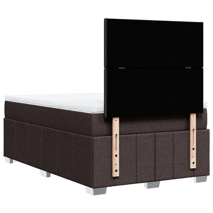 Giroletto a Molle con Materasso Marrone Scuro 120x190cm Tessuto | homemem39