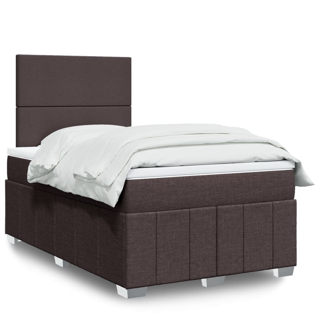 Giroletto a Molle con Materasso Marrone Scuro 120x190cm Tessuto | homemem39