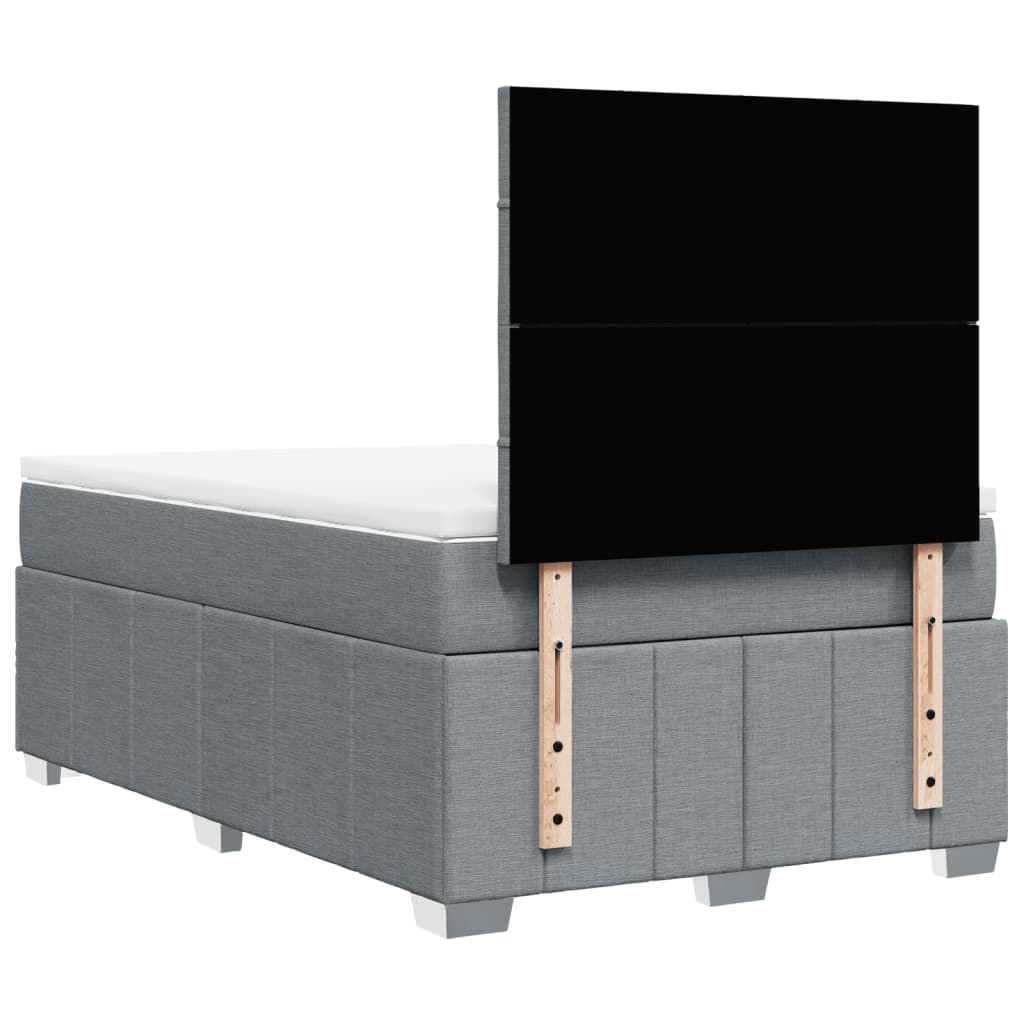 Giroletto a Molle con Materasso Grigio Chiaro 120x190cm Tessuto | homemem39