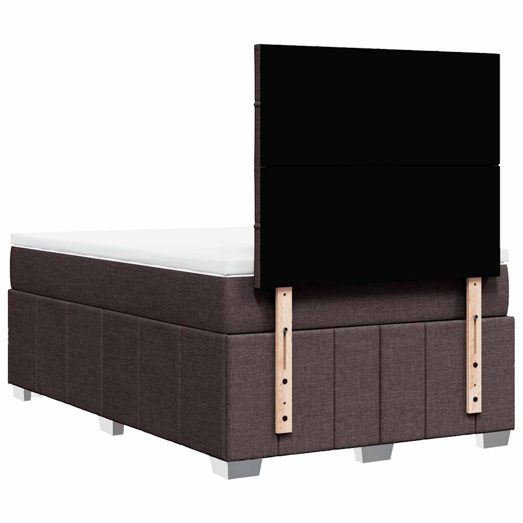 Giroletto a Molle con Materasso Marrone Scuro 120x190cm Tessuto | homemem39