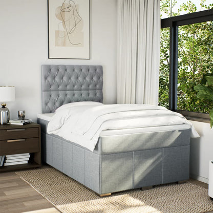 Giroletto a Molle con Materasso Grigio Chiaro 120x190cm Tessuto | homemem39