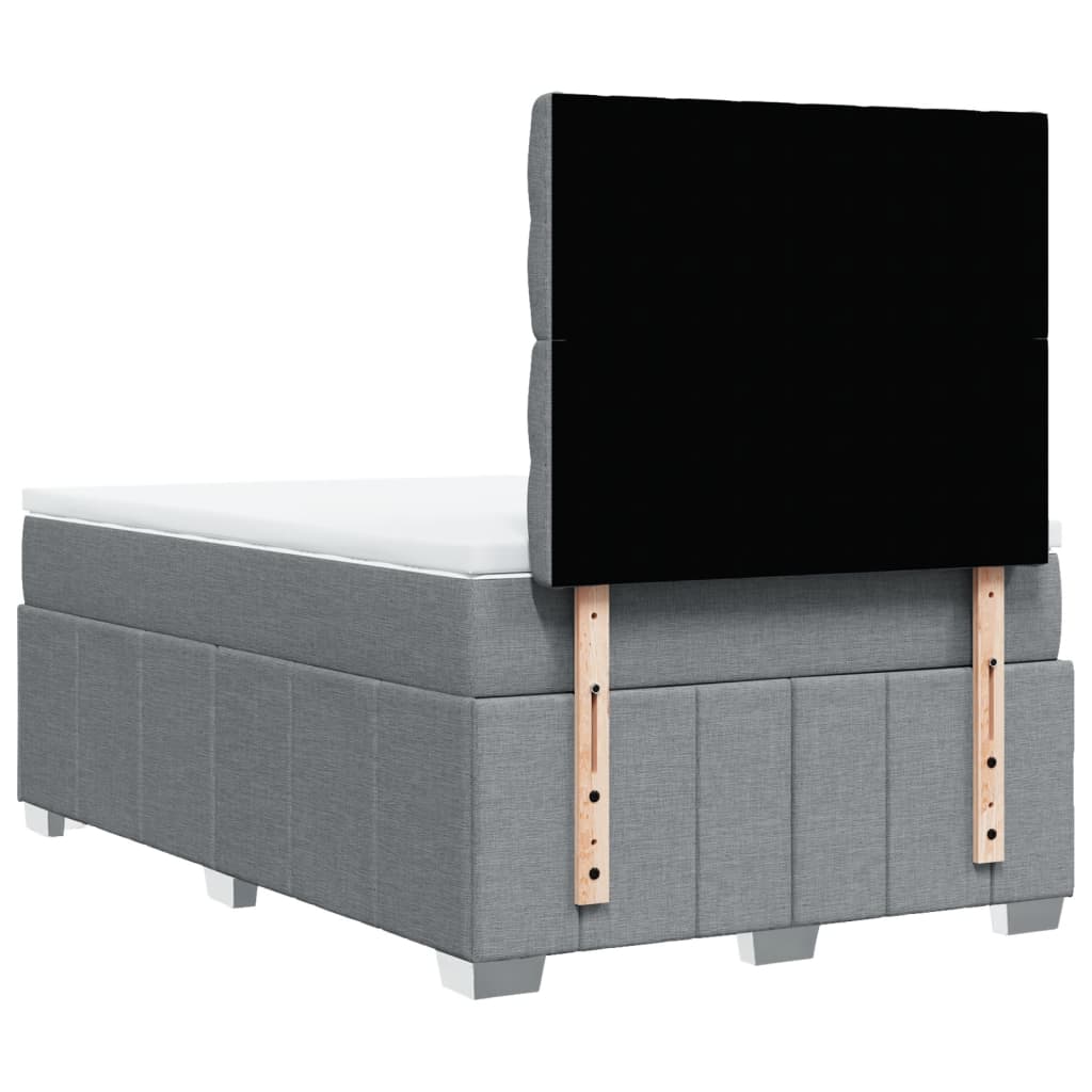 Giroletto a Molle con Materasso Grigio Chiaro 120x190cm Tessuto | homemem39
