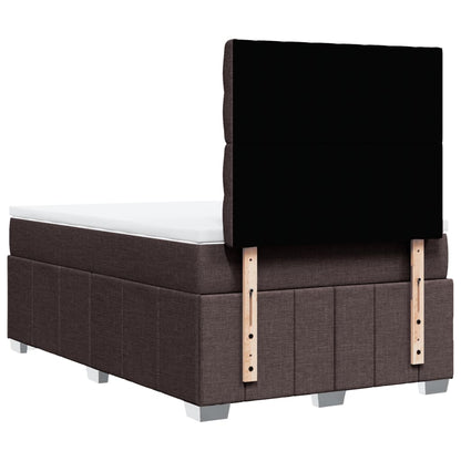 Giroletto a Molle con Materasso Marrone Scuro 120x190cm Tessuto | homemem39