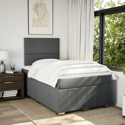 Giroletto a Molle con Materasso Grigio Scuro 120x200 cm Tessuto | homemem39