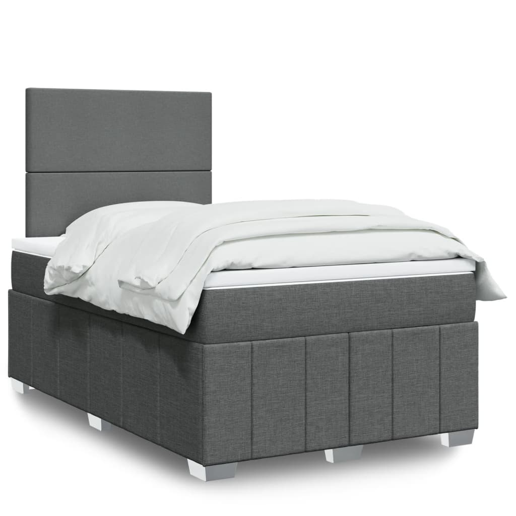 Giroletto a Molle con Materasso Grigio Scuro 120x200 cm Tessuto | homemem39