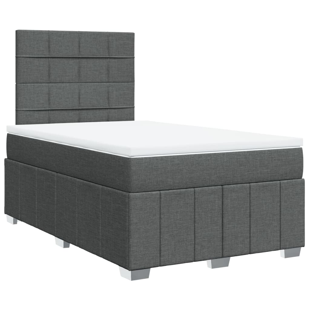 Giroletto a Molle con Materasso Grigio Scuro 120x200 cm Tessuto | homemem39